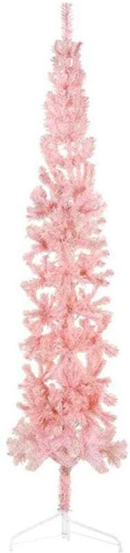 Vidaxl Künstlicher Halb-Weihnachtsbaum in Rosa mit Metallständer, Höhe: 240 cm - Bild 1
