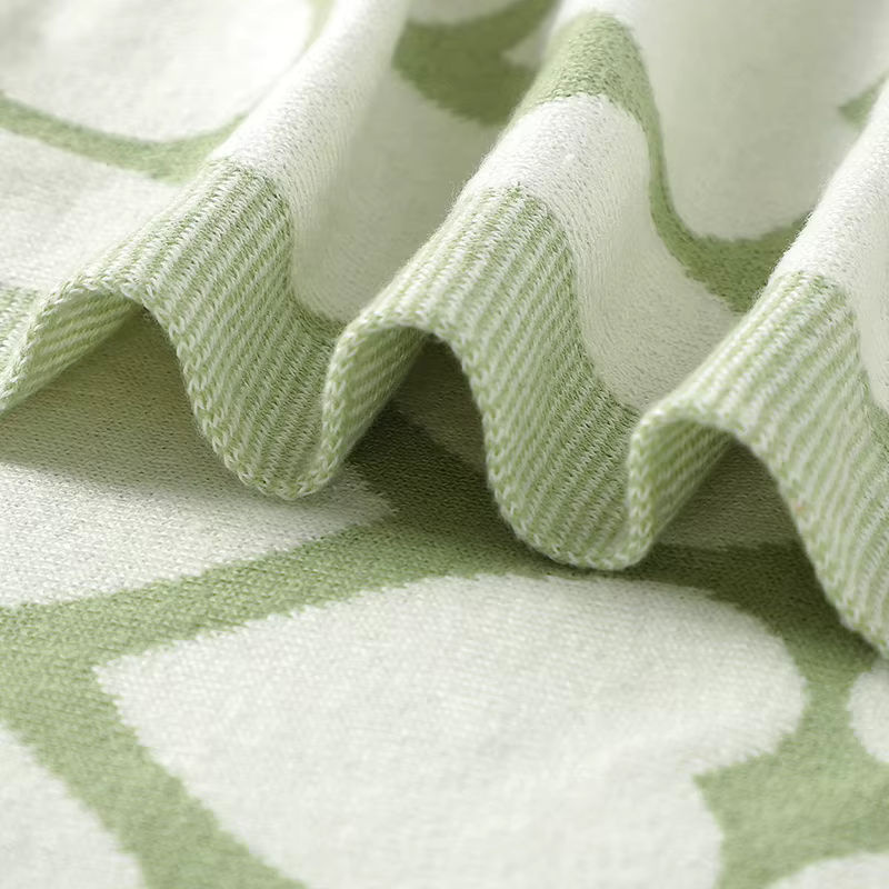Mimixiong Babydecke aus Baumwolle gestrickt, weiche reversible Decke für Säuglinge und Kinderwagen, B/B/H: 90 x 70 cm - Bild 3