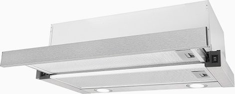 Exquisit FSH 61-8.2 C Dunstabzugshaube in Silber, Einbauhaube mit LED-Display und Aktivkohlefilter, B/T/H: 60 x 59,5 x 28 cm - Bild 1
