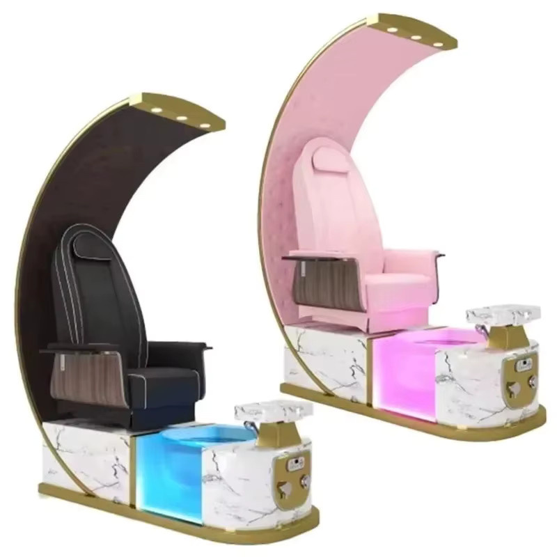 YUNLU Luxus Pediküre-Massagestuhl für Salon und Spa mit Fußbadbecken und LED Lichttherapie in Schwarz und Multicolour - Bild 2