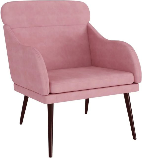 vidaXL Sessel Rosa aus Samt mit Armlehnen B/T/H: 63 x 76 x 80 cm - Bild 1