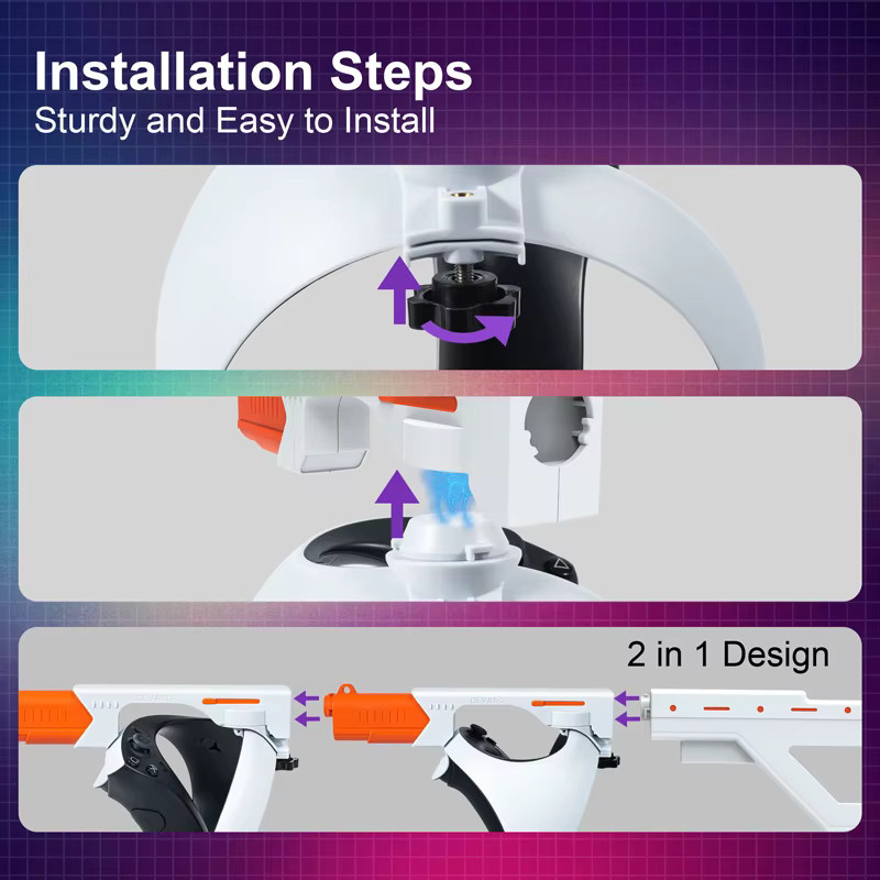 DEVASO VR Gunstock für PlayStation VR2 Magnetischer Saug-Game-Controller mit Schultergurt in Weiß - Bild 6