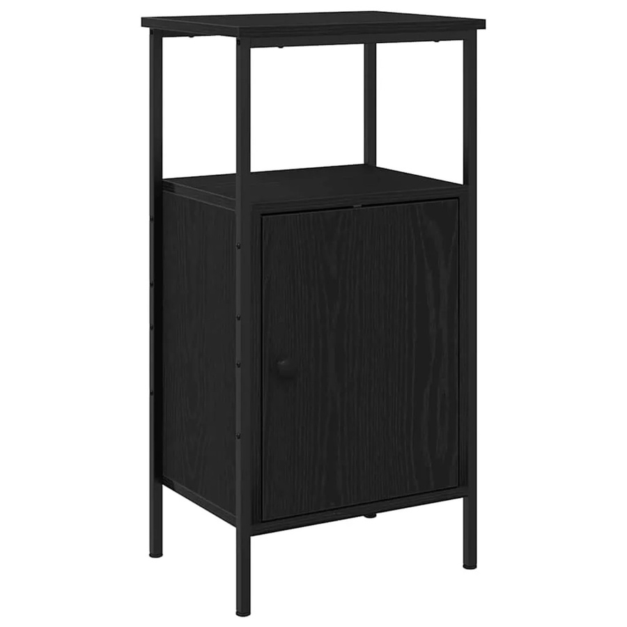 vidaXL Nachttisch in Schwarz und Eichen-Optik aus Holzwerkstoff, B/T/H: 41 x 31 x 80 cm - Bild 2
