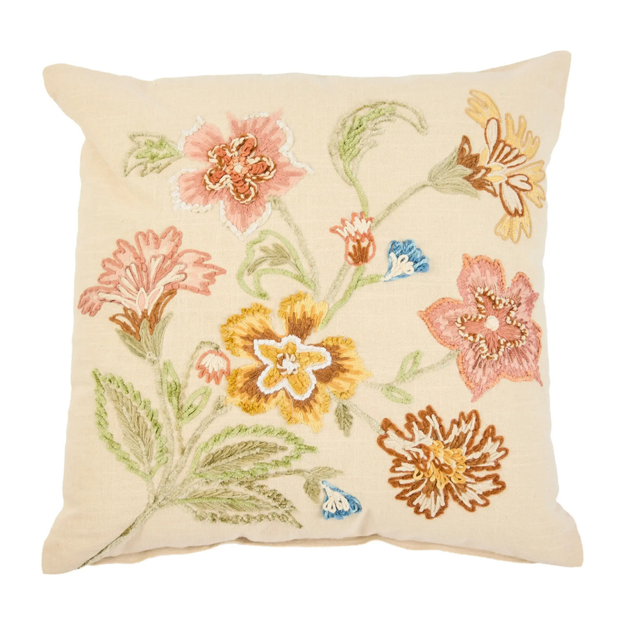 House of Nature Kissen Landeck mit floralem Blumenmuster in Gelb, Pink, Grün, Blau und Beige, B/T/H: 45 x 45 x 45 cm - Bild 1