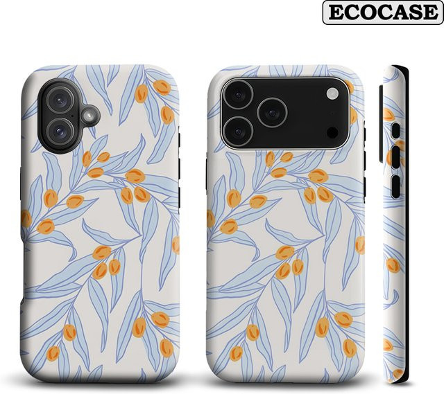 Handyhülle mit Olive Branch Pattern für iPhone 11 bis iPhone 17 Pro Max Plus, doppelschichtige Rückseite, Multicolour - Bild 1