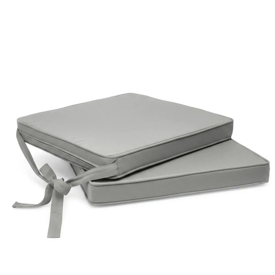 Beautissu 2er Set Loft SK Stuhlkissen Hellgrau B: 45 cm, T: 40 cm, H: 5 cm - Bild 2