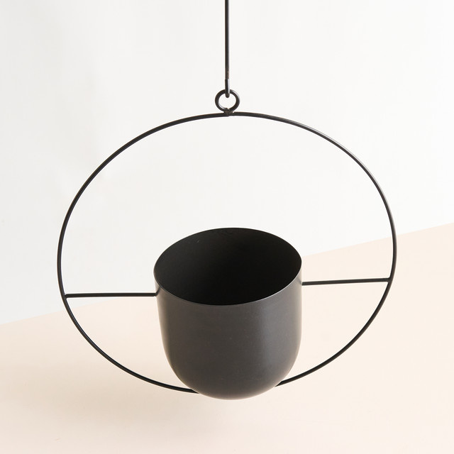 Moderner Pflanzenhänger aus Metall von BLUME2000 in Schwarz - Bild 1