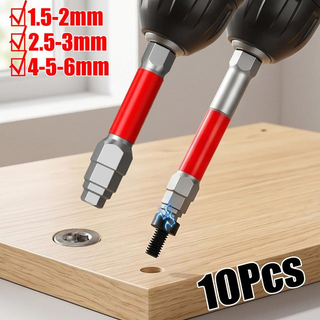 Magnetischer Sechskant-Schraubendreher-Bit-Satz in Pagodenform, 1/4 Zoll Schnellwechsel-Antirutsch-Bits für Schlagschrauber und Bohrer - Bild 1