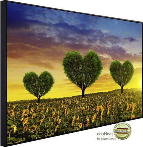papermoon EcoHeat Infrarotheizung Blumenwiese mit Herzbäumen, bunt mit Matt-Effekt, App-Steuerung und Überhitzungsschutz - Bild 1
