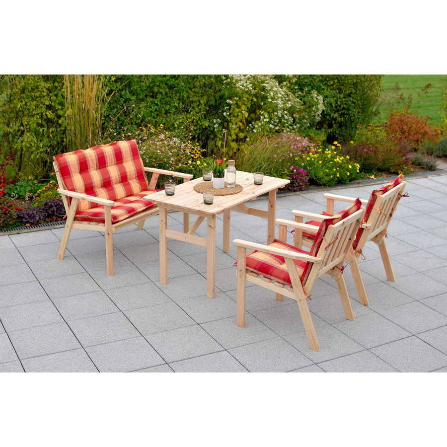 Merxx 2er-Set Kissen für Gartenmöbel-Set Sylt, rechteckig, mehrfarbig (orange, gelb) - Bild 2