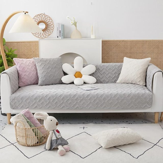 Einfarbiges Sofa Kissen aus Samt in Grau, quadratisch, B/T/H: 70 x 70 x 70 cm - Bild 1