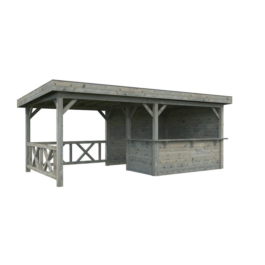 Palmako Pavillon Lenna Set 310 aus Fichtenholz in Grau, Pultdach, B/T/H: 588 x 300 x 245 cm - Bild 2