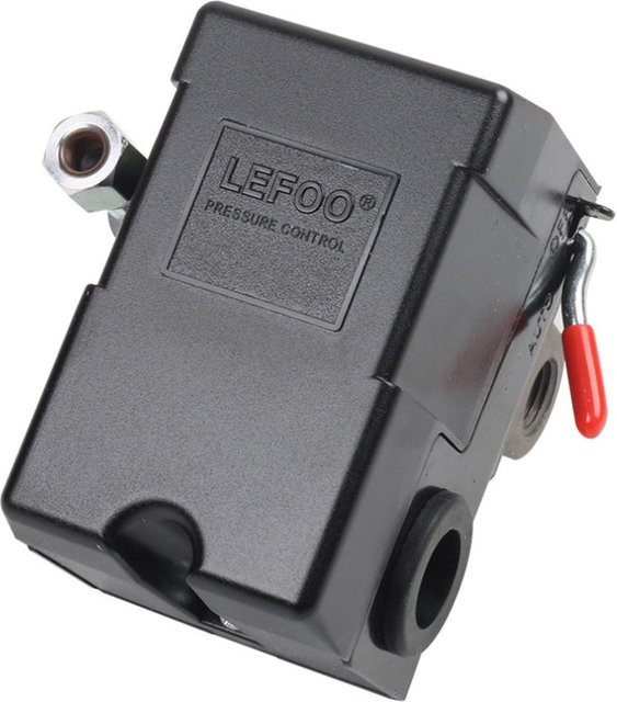 Lefoo Luftkompressor-Druckschaltersteuerung mit 4 Anschlüssen in Schwarz, 95–125 PSI - Bild 1