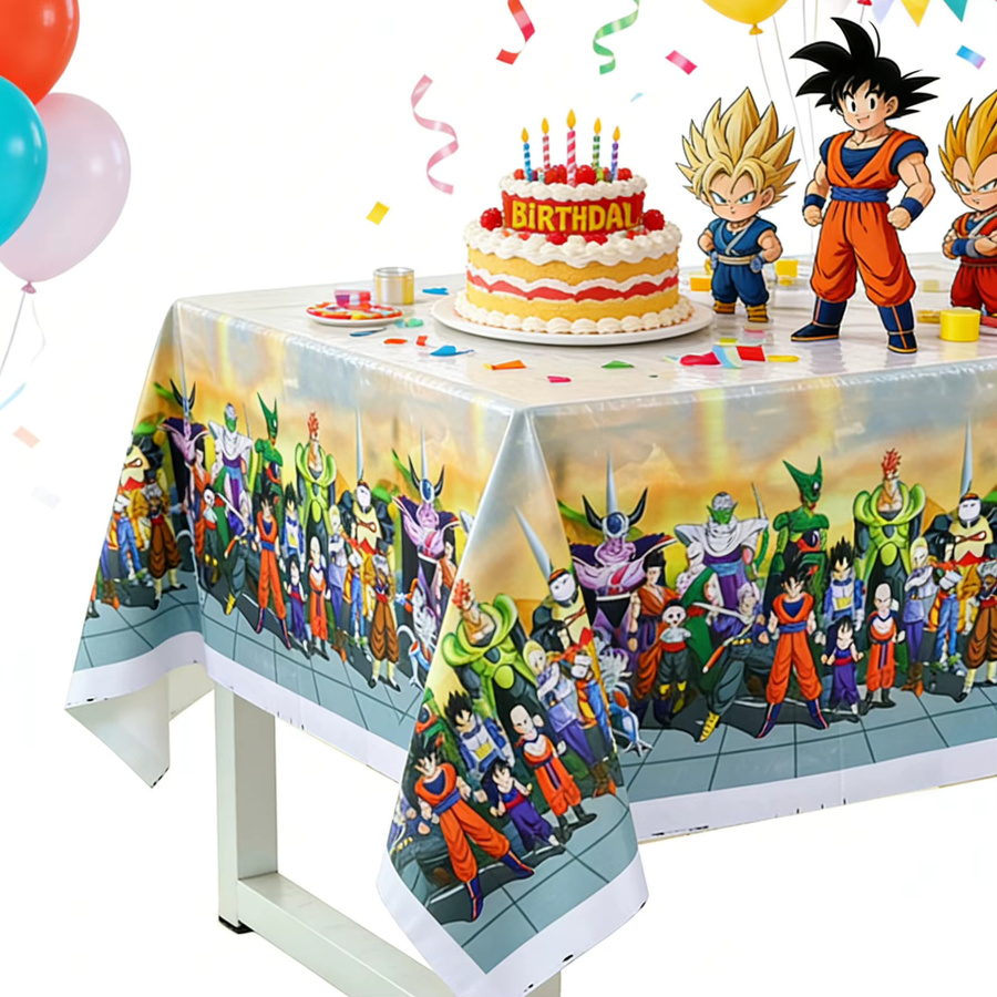 Bandai Dragon Ball Einweg-Tischdecke aus PVC, rechteckige Party-Dekoration in Multicolour - Bild 3