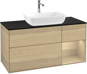 V&B Waschtischunterschrank Finion in Eiche und Beige, Breite: 120 cm, Tiefe: 50,1 cm, Höhe: 50,1 cm - Bild 1