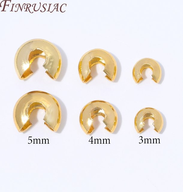 FINRUSIAC Quetschperlen, 18K vergoldet, rund, Unisex - Bild 1
