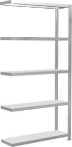 Schulte Anbauregal Steckregal MULTIplus330 mit 5 verstellbaren Fachböden und Kreuzstrebe, Farbe: Lichtgrau, B/T/H: 200 x 100 x 30 cm - Bild 1