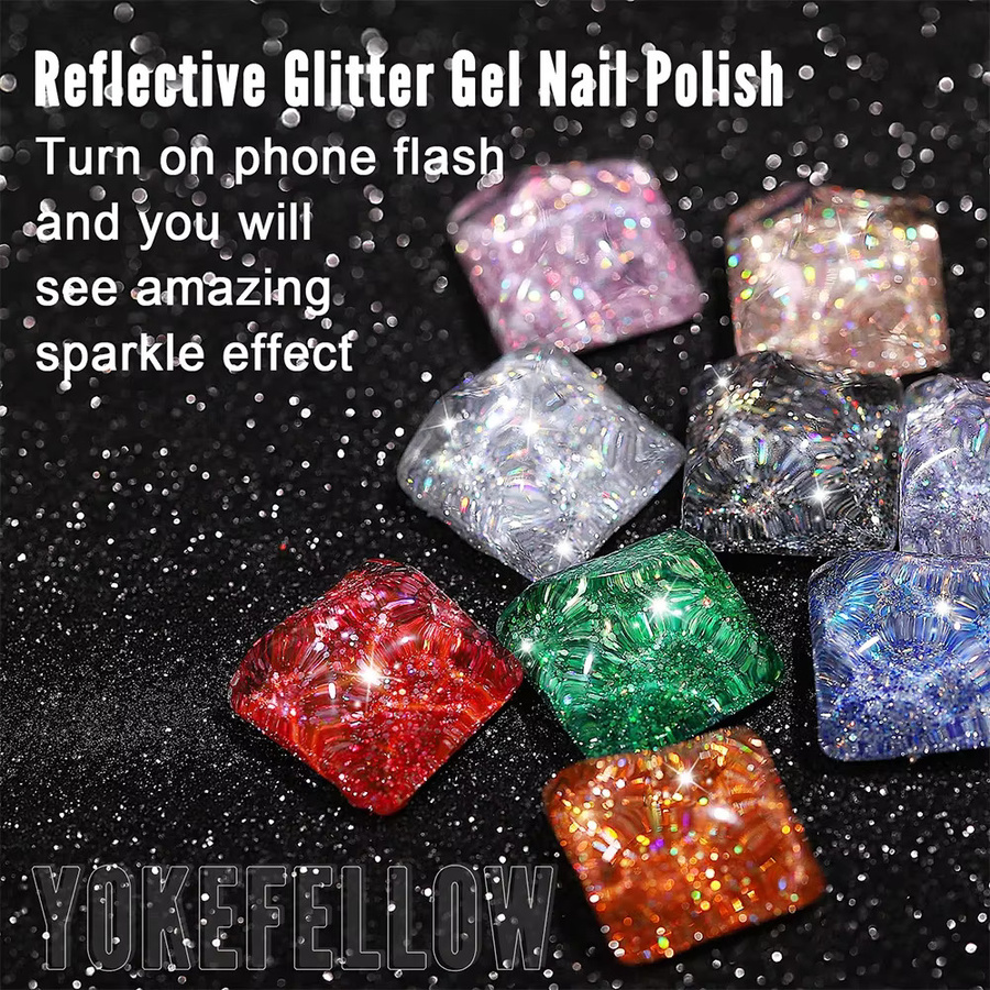 YOKEFELLOW Glitter Gel Nagellack, Braun, 10 ml - Bild 2