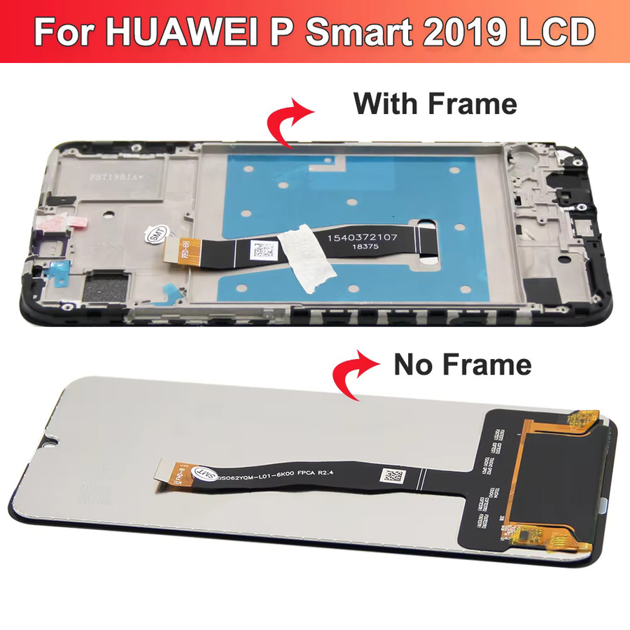 Huawei P Smart 2019 Ersatz Display Touchscreen mit Rahmen Digitizer-Baugruppe 6,21 Zoll in Schwarz - Bild 1