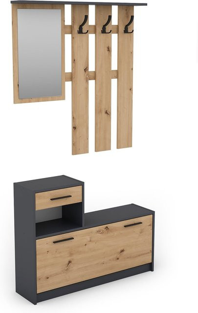 byLIVING Garderoben-Set TAMINA in Artisan Eiche und Anthrazit, Breite: 97 cm - Bild 1