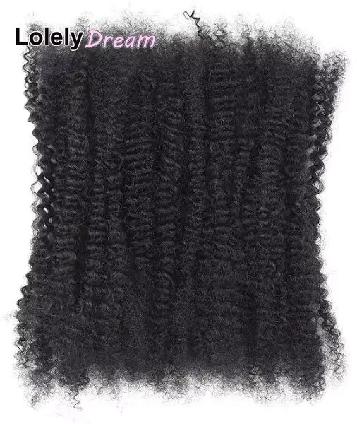 Lolely Dream Spring Twist Afro Kinky Bulk Hair, 100 % Echthaar, Schwarz - Bild 5