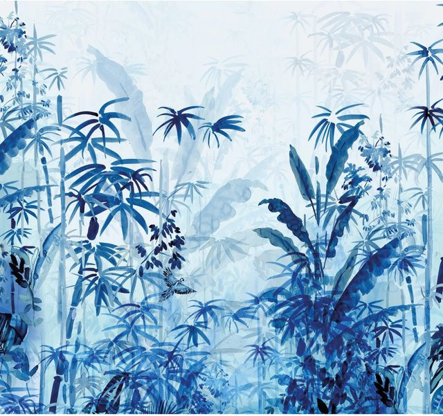 Komar Fototapete Vlies Blue Jungle in Blau, Breite: 300 cm, Höhe: 280 cm - Bild 1