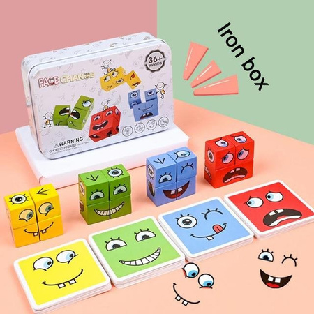 Würfel Gesicht ändern Bausteine Brettspiel Holz Puzzle Montessori ab 18+