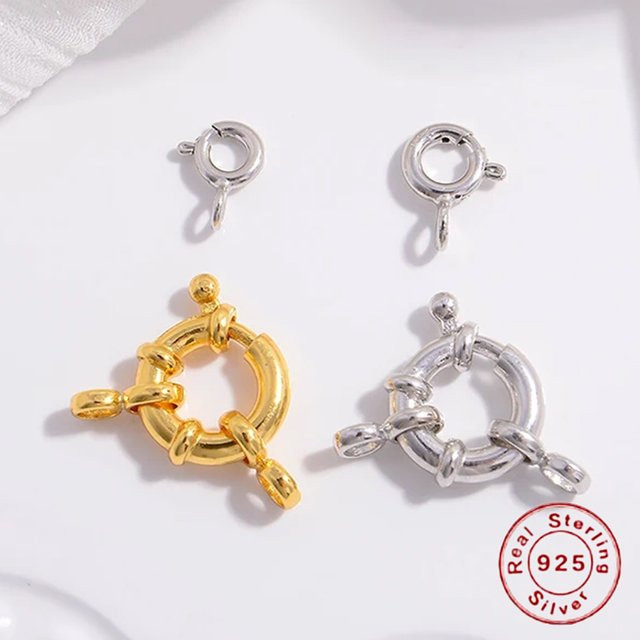 LICHENG Verschluss, 925 Sterling Silber, Kreis Sailor, Offene Feder Schnalle - Bild 1