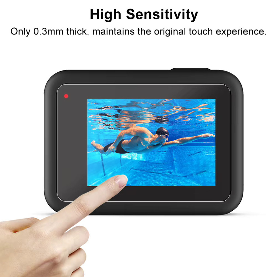 Gehärtetes Glas Display-Schutzfolie in Schwarz für GoPro Hero 8 Action Camera Zubehör - Bild 3