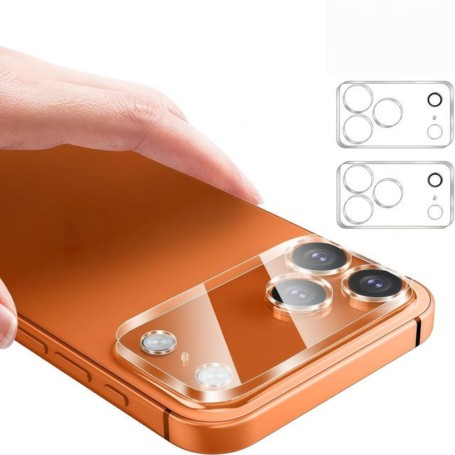 2 Stück Kamera-Objektivschutz aus gehärtetem Glas für Apple iPhone 17 Pro Max und iPhone 17 Pro, transparent, HD-Schutz mit vollständiger Abdeckung - Bild 1