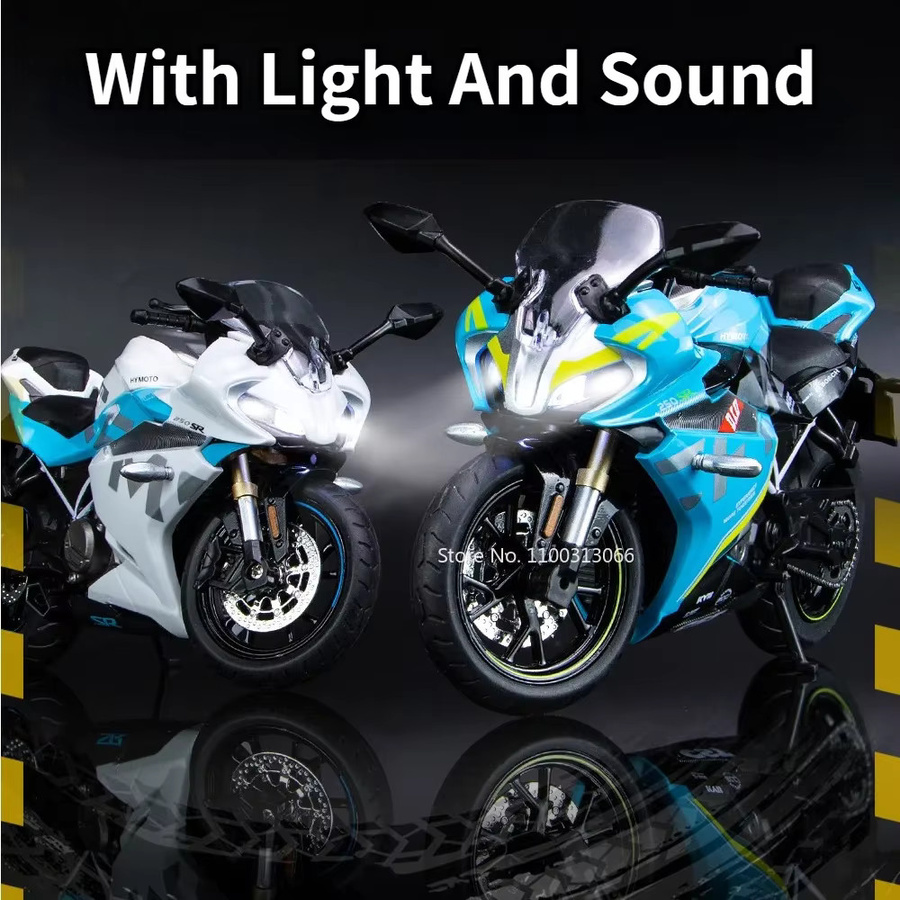 Cfmoto 250SR Racing Motorrad Modell, 1:12, mit Licht und Sound, Metall, Gummi - Bild 5