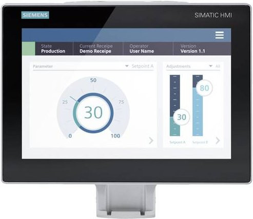 Siemens 6AV2128-3MB27-1BX0 SPS-Bedienpanel in Schwarz und Silber mit Ethernet/LAN - Bild 1