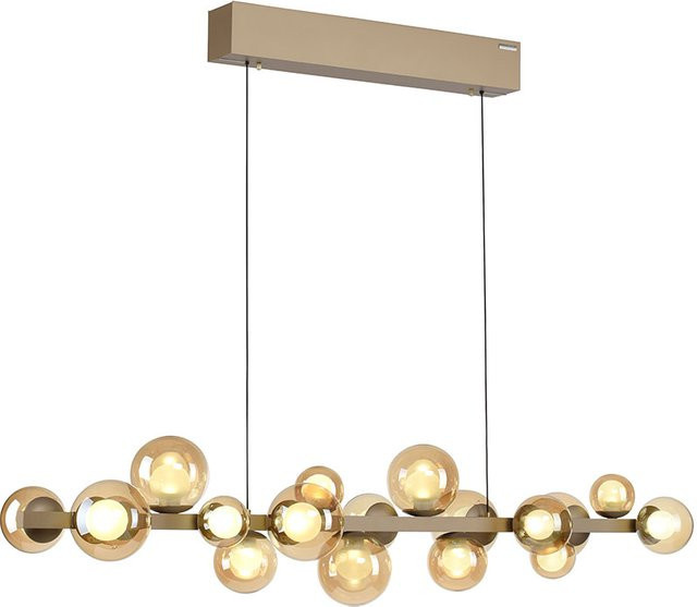 Paul Neuhaus PURE E-Popup LED-Pendelleuchte in Bronze mit Glas und Metall, höhenverstellbar und dimmbar, B/T/H: 120 x 29,5 x 216 cm - Bild 1