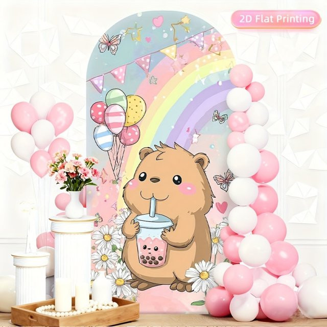 VIKAMA Bären-Themen Perlen-Milchtee Partydekoration Bogen für Geburtstag und Kinderfeste, Mehrfarbig - Bild 1