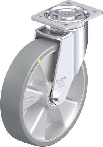 Blickle Stahlblech-Lenkrolle LH-ALTH 252K-AS in Silber, Rad-Durchmesser: 250 mm, Tragfähigkeit: 900 kg - Bild 1