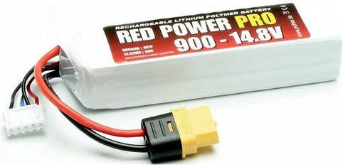 Red Power LiPo Modellbau-Akkupack 14.8V 900 mAh 60 C mit XT60 Stecker in Rot-Weiß - Bild 1