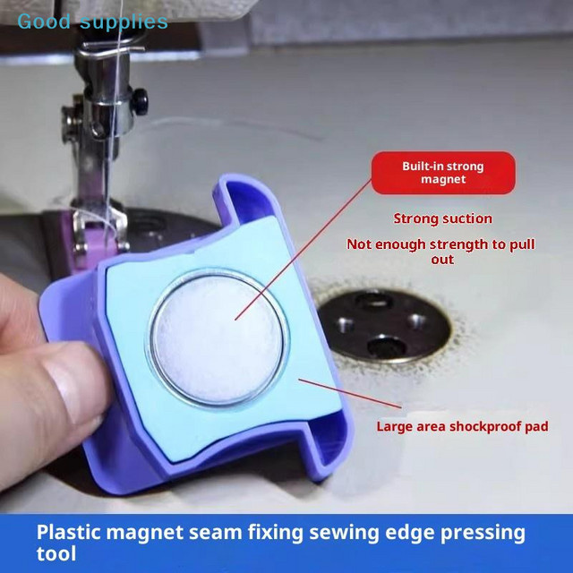 eelhoe Magnetischer Nähstich-Führungsdraht als Multifunktions-Magnet-Messdraht für polygonale Kanten und Anti-Krümmlungs-Kunststoff-Positionierer als Nähmaschinenzubehör - Bild 1