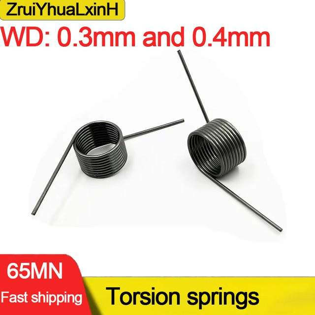 10er Set Torsionsfedern V-Typ von ZRUIHHUALXINH in Silber mit Drahtdurchmesser 0,3 mm bis 0,4 mm und Außendurchmesser 1,5 bis 6 mm sowie verschiedenen Windungsgraden - Bild 1