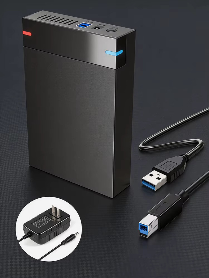KEBIDU USB 3.0 SATA 3,5 Zoll HDD-Gehäuse, externes Festplattengehäuse für PC, Laptop und TV, Schwarz - Bild 5