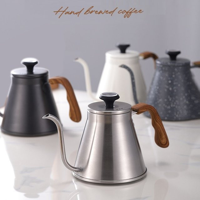 Kaffeekessel aus Edelstahl 304 in Silber mit langem Auslauf und Temperaturregelung für Tee und Kaffee, 1,2 l - Bild 1