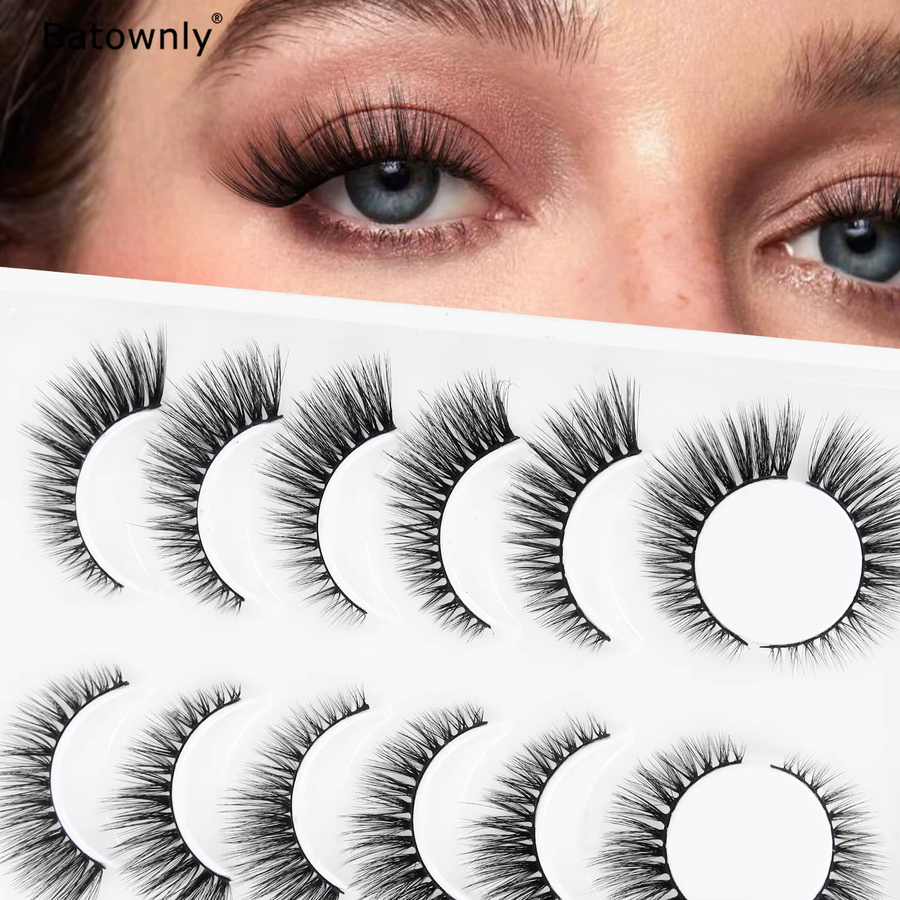 Batownly Künstliche Wimpern, natürlich, Black, 7 Paar - Bild 2