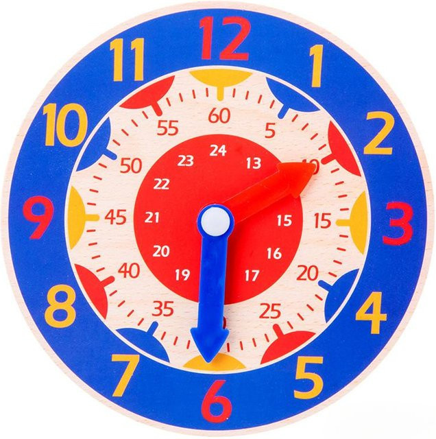 Linyi toy Montessori Holz Uhr, dunkelblau - Bild 1