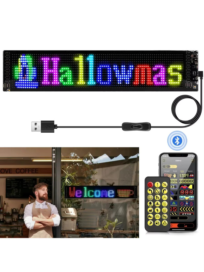 VASTFIRE LED-Schild-Panel mit Bluetooth und App-Steuerung für individuelle Textmuster, Animationen und Logos - Bild 5