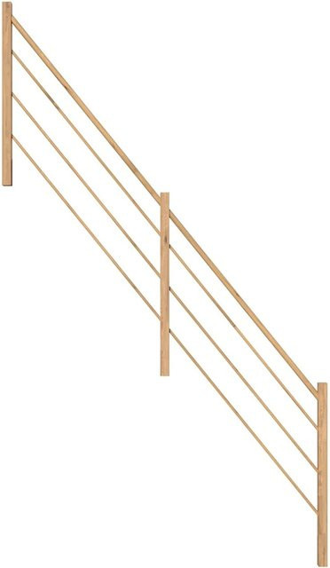 StarWood Holz-Design-Geländer Eiche Links in Braun, Wandmontage, B/H: 182 x 137 cm - Bild 1