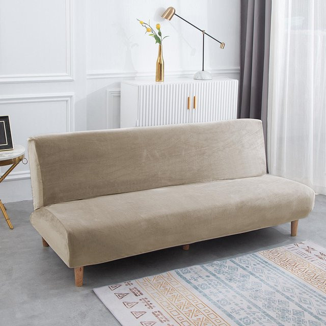 Yiran Furniture Elastischer Samt-Schlafsofa Bezug für Futon und Klappstühle, Modernes Design, Breite: 160-190 cm - Bild 1
