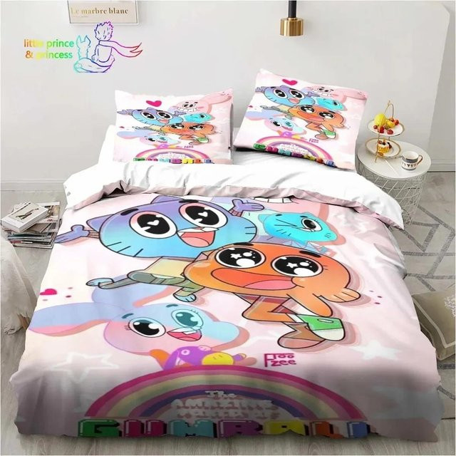 Amazing World Gumball Bettwäscheset aus Mikrofaser mit Grafikprint, Mehrfarbig, B/H: 173 x 218 cm - Bild 1
