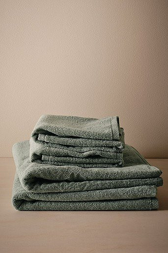 Jotex DARCY Handtuch-Set 4er-Pack aus Baumwolle in Grün - Bild 1