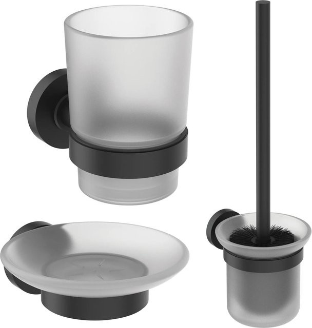 Ideal Standard WC-Bürstengarnitur IOM mit Seifenschale und Becher in Silk Black - Bild 1