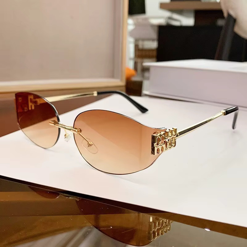 Samjune Sonnenbrille randlos, oval, Metall, Unisex - Bild 2