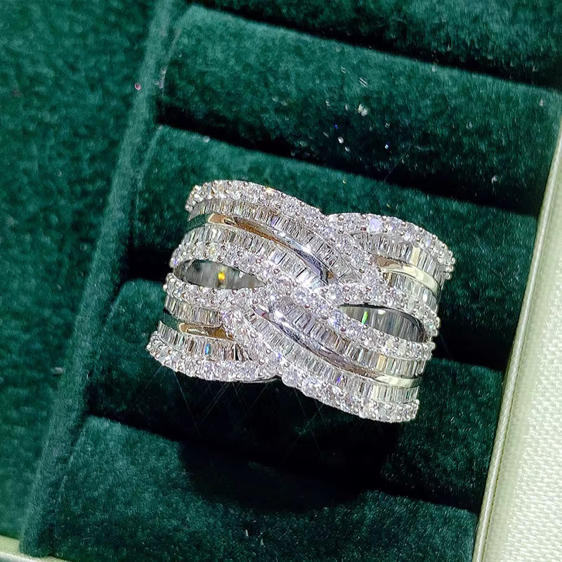 Huitan Bling Bling Ring, Silber, Zirkonia, Damen - Bild 2